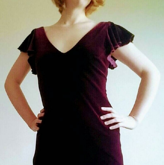 Vintage 1930's Inspired Red Wine Velvet Bias Dress - Picture 6 of 16